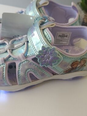 Disney Frozen II Girls Light-Up Sandals - Purple, Silver & Teal Accents